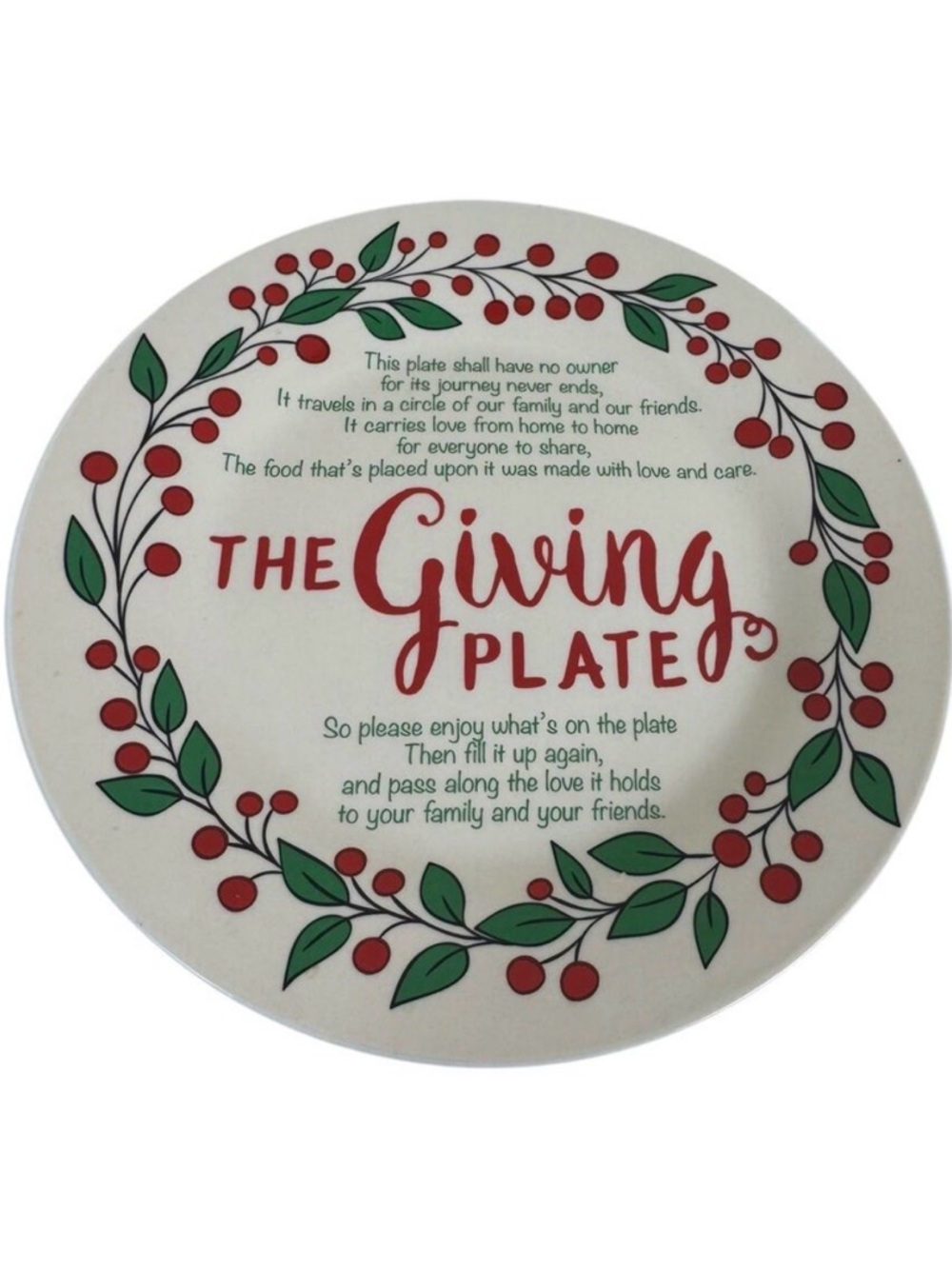 Mambo Group The Giving Plate‎ Ceramic Glazed 9" Holiday Christmas Plate
